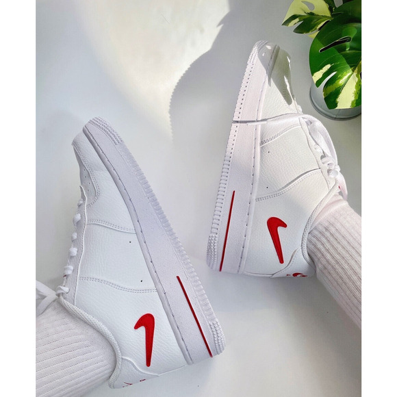 Nike Air Force 1 Low GS Cut Out White Red DR7970 100 - SIZE 5Y / 6.5 WOMENS